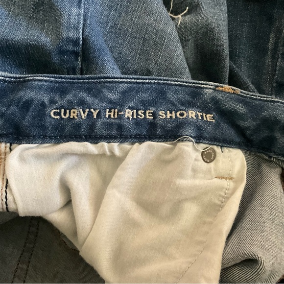 American Eagle Ripped Curvy Hi Rise Shortie 18 Jean Shorts - Picture 4 of 5